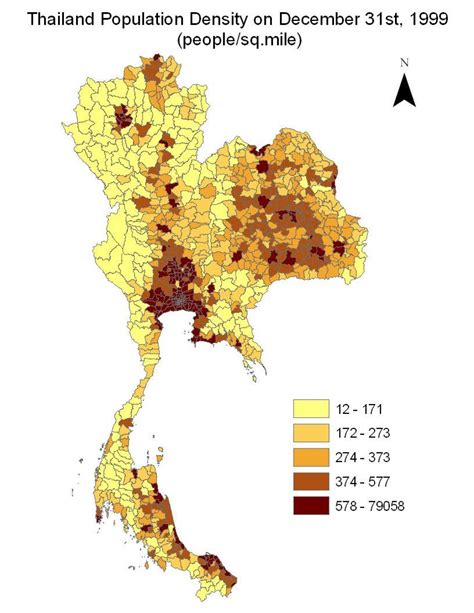 thailand population map